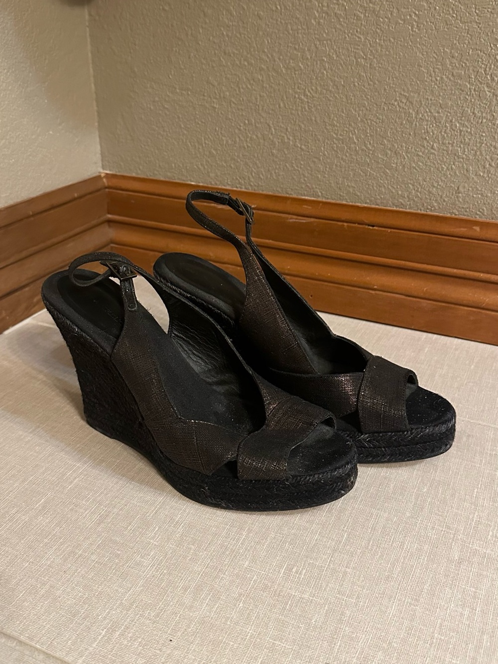 Banana Republic Metallic Espadrille Wedge Sandals – Women’s Size 9.5